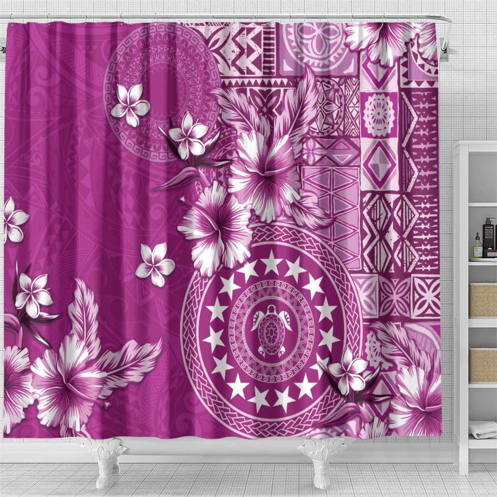 Cook Islands Shower Curtain Fandango Hibiscus And Stars LT05 - Polynesian Pride