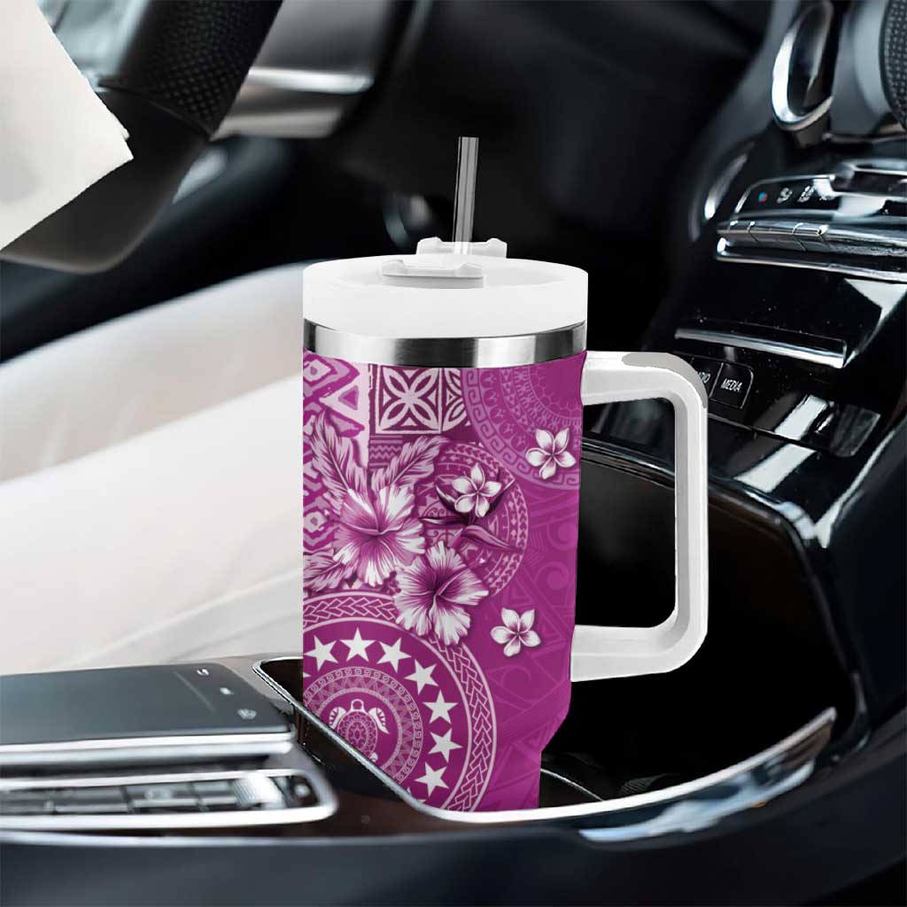 Cook Islands Tumbler With Handle Fandango Hibiscus And Stars