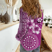 Cook Islands Women Casual Shirt Fandango Hibiscus And Stars