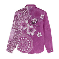 Cook Islands Women Casual Shirt Fandango Hibiscus And Stars