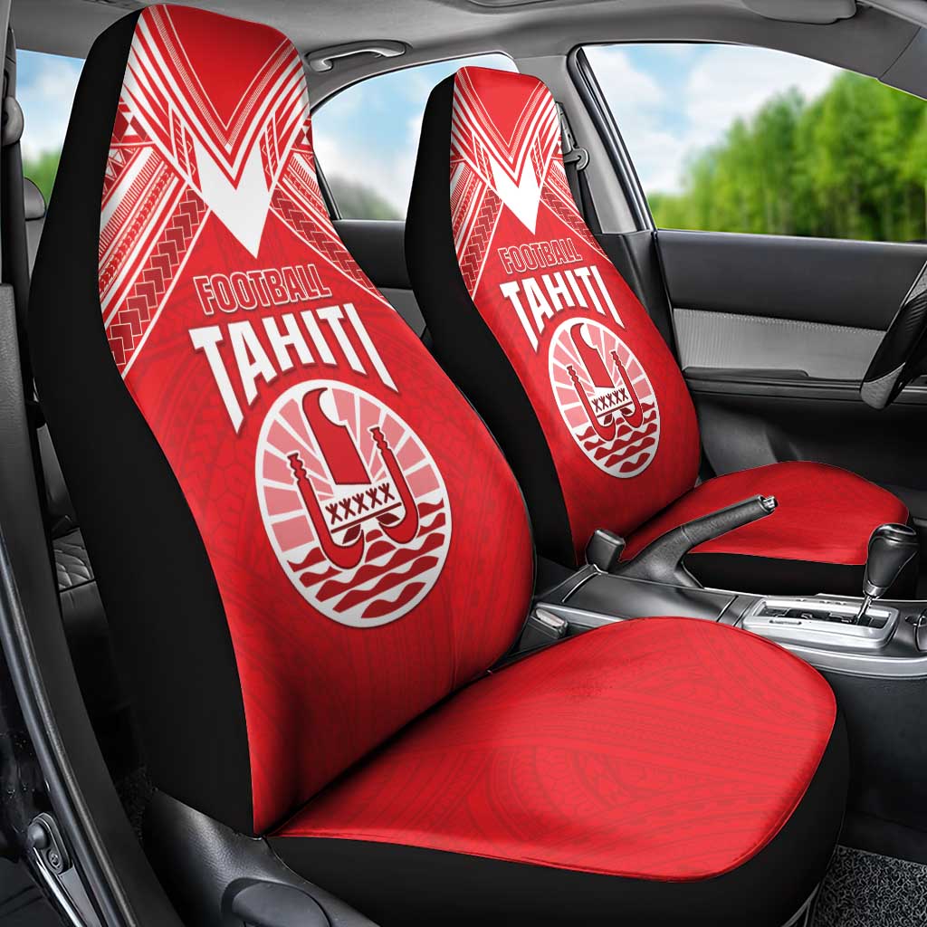 Tahiti Football Car Seat Cover Coat Of Arms Polynesian Tribal Pattern LT05 - Polynesian Pride