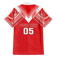 Custom Tahiti Football Family Matching Short Sleeve Bodycon Dress and Hawaiian Shirt Coat Of Arms Polynesian Tribal Pattern LT05 - Polynesian Pride