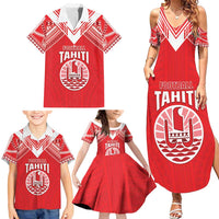 Custom Tahiti Football Family Matching Summer Maxi Dress and Hawaiian Shirt Coat Of Arms Polynesian Tribal Pattern LT05 - Polynesian Pride