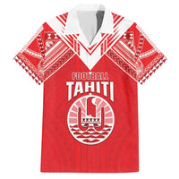 Custom Tahiti Football Hawaiian Shirt Coat Of Arms Polynesian Tribal Pattern LT05 Red - Polynesian Pride