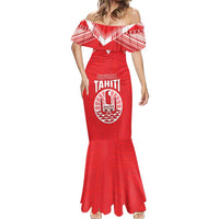 Custom Tahiti Football Mermaid Dress Coat Of Arms Polynesian Tribal Pattern LT05 - Polynesian Pride