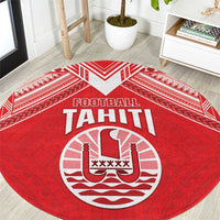 Tahiti Football Round Carpet Coat Of Arms Polynesian Tribal Pattern LT05 Red - Polynesian Pride