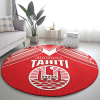Tahiti Football Round Carpet Coat Of Arms Polynesian Tribal Pattern LT05 - Polynesian Pride