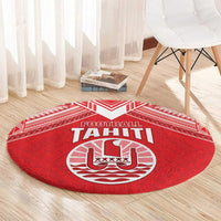 Tahiti Football Round Carpet Coat Of Arms Polynesian Tribal Pattern LT05 - Polynesian Pride