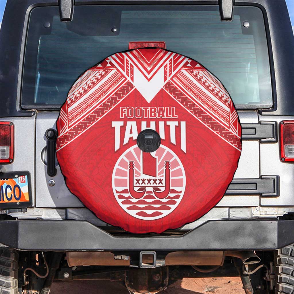 Tahiti Football Spare Tire Cover Coat Of Arms Polynesian Tribal Pattern LT05 Red - Polynesian Pride