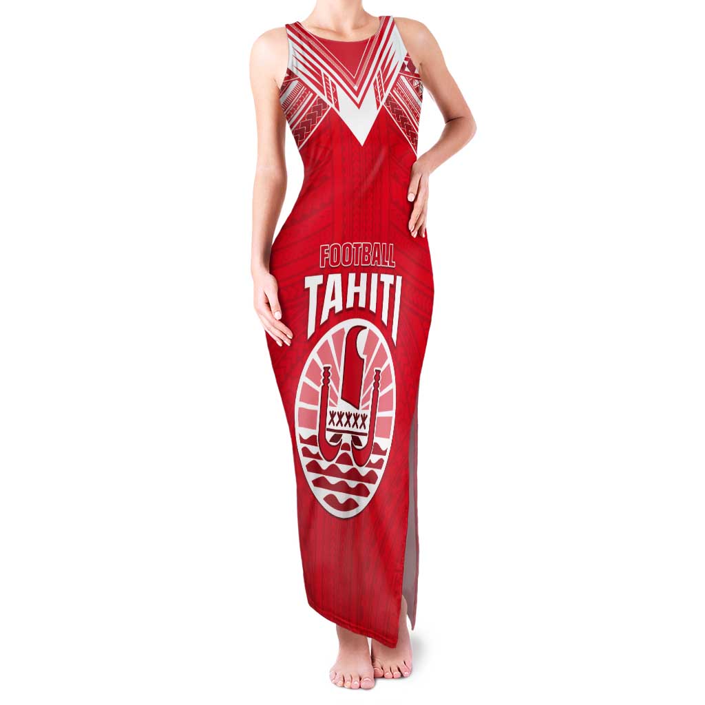 Custom Tahiti Football Tank Maxi Dress Coat Of Arms Polynesian Tribal Pattern LT05 Women Red - Polynesian Pride