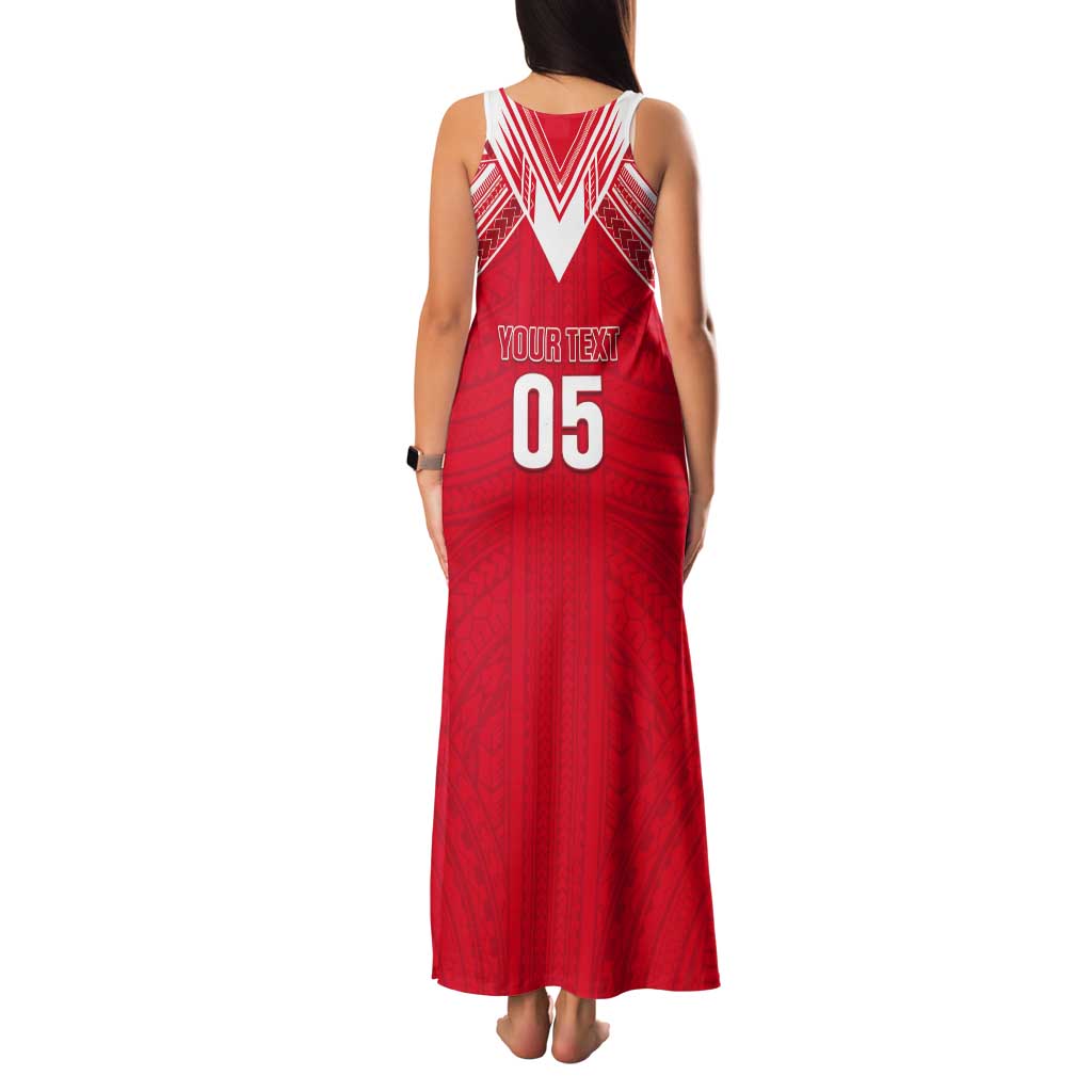 Custom Tahiti Football Tank Maxi Dress Coat Of Arms Polynesian Tribal Pattern LT05 - Polynesian Pride