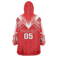 Custom Tahiti Football Wearable Blanket Hoodie Coat Of Arms Polynesian Tribal Pattern LT05 - Polynesian Pride