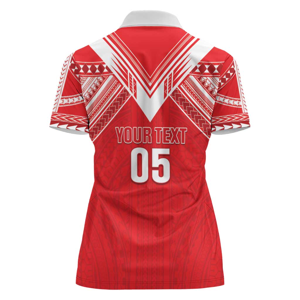 Custom Tahiti Football Women Polo Shirt Coat Of Arms Polynesian Tribal Pattern LT05 - Polynesian Pride
