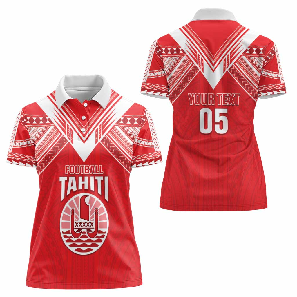 Custom Tahiti Football Women Polo Shirt Coat Of Arms Polynesian Tribal Pattern LT05 - Polynesian Pride