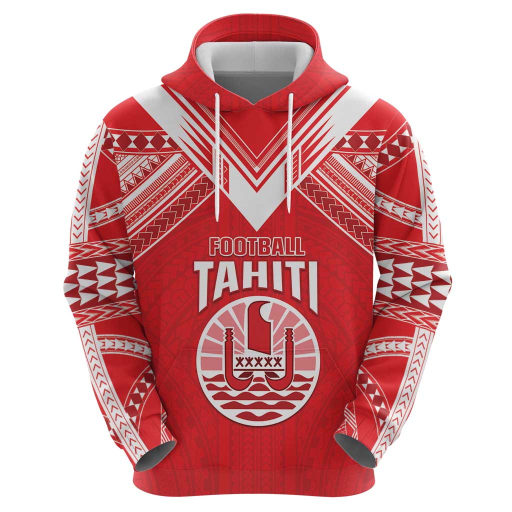 Custom Tahiti Football Zip Hoodie Coat Of Arms Polynesian Tribal Pattern LT05 - Polynesian Pride