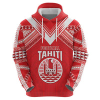 Custom Tahiti Football Zip Hoodie Coat Of Arms Polynesian Tribal Pattern LT05 - Polynesian Pride