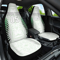 Custom New Zealand Fern Football Car Seat Cover Simple Style LT05 One Size White - Polynesian Pride