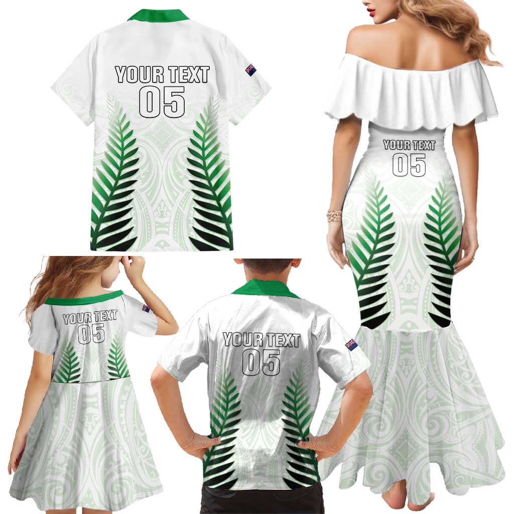 Custom New Zealand Fern Football Family Matching Mermaid Dress and Hawaiian Shirt Simple Style LT05 - Polynesian Pride