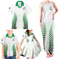 Custom New Zealand Fern Football Family Matching Tank Maxi Dress and Hawaiian Shirt Simple Style LT05 - Polynesian Pride