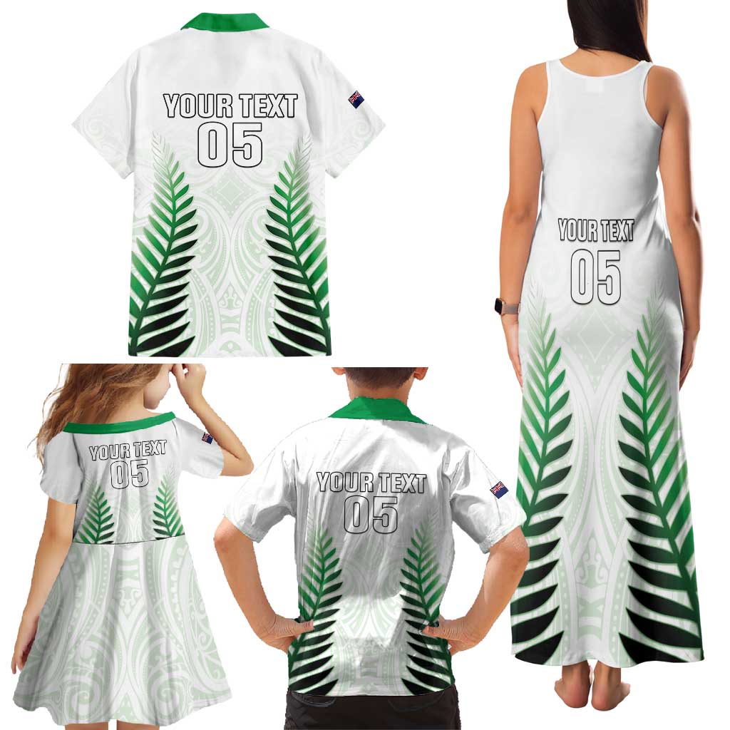 Custom New Zealand Fern Football Family Matching Tank Maxi Dress and Hawaiian Shirt Simple Style LT05 - Polynesian Pride