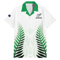 Custom New Zealand Fern Football Hawaiian Shirt Simple Style LT05 White - Polynesian Pride