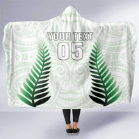 Custom New Zealand Fern Football Hooded Blanket Simple Style LT05 One Size White - Polynesian Pride