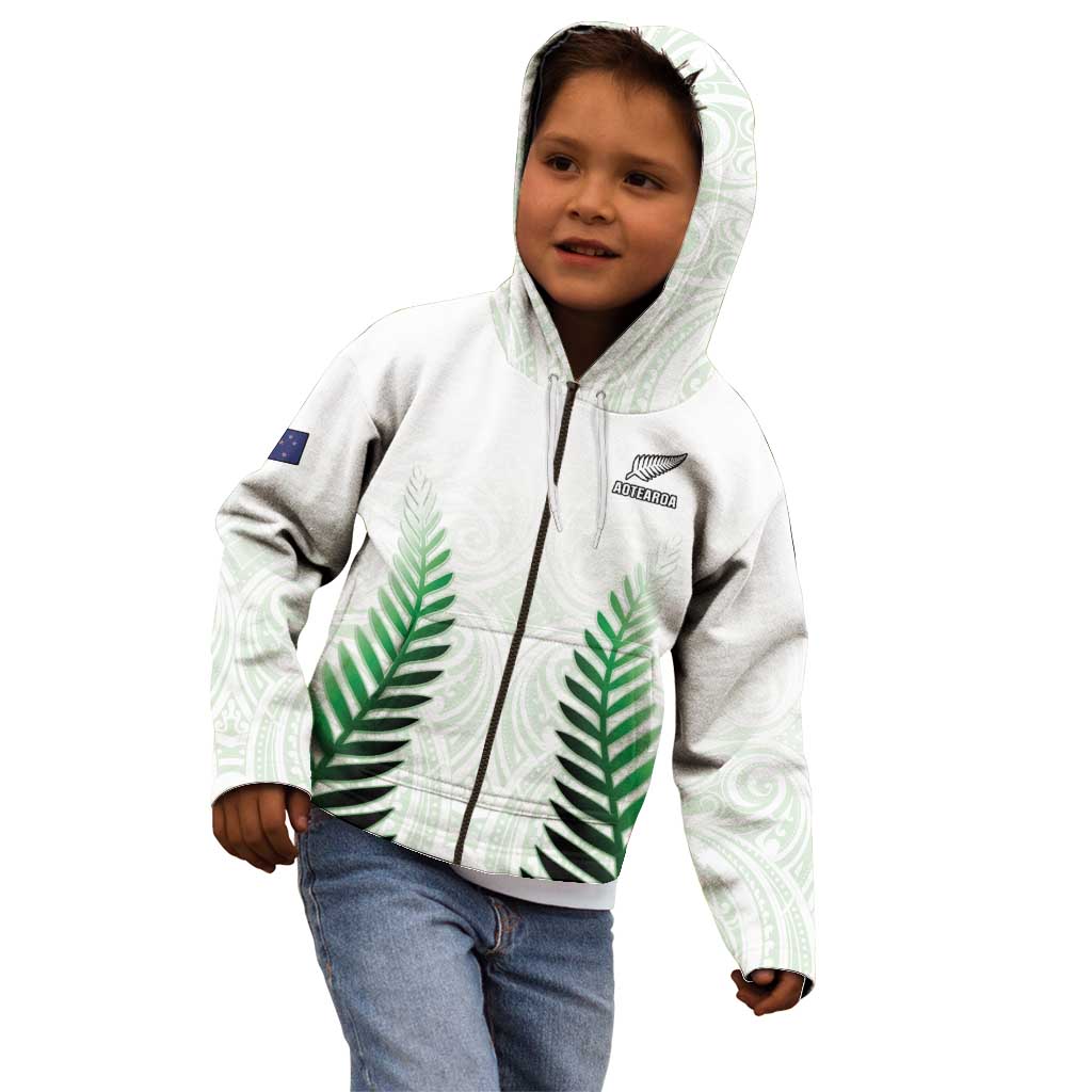 Custom New Zealand Fern Football Kid Hoodie Simple Style LT05 - Polynesian Pride