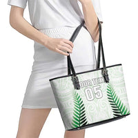 Custom New Zealand Fern Football Leather Tote Bag Simple Style LT05 - Polynesian Pride