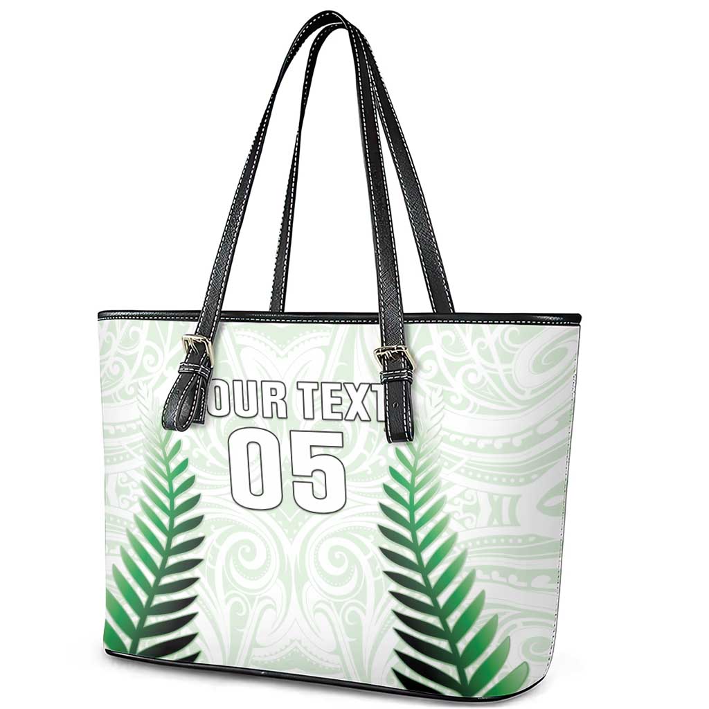 Custom New Zealand Fern Football Leather Tote Bag Simple Style LT05 - Polynesian Pride