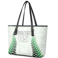 Custom New Zealand Fern Football Leather Tote Bag Simple Style LT05 - Polynesian Pride