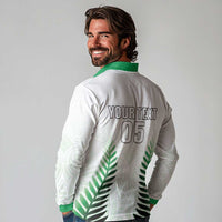 Custom New Zealand Fern Football Long Sleeve Polo Shirt Simple Style LT05 - Polynesian Pride