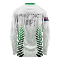 Custom New Zealand Fern Football Long Sleeve Shirt Simple Style LT05 - Polynesian Pride