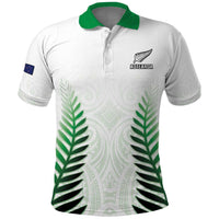 Custom New Zealand Fern Football Polo Shirt Simple Style LT05 White - Polynesian Pride