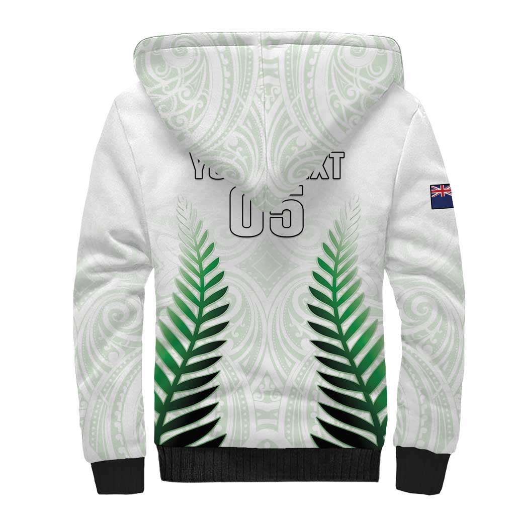 Custom New Zealand Fern Football Sherpa Hoodie Simple Style LT05 - Polynesian Pride