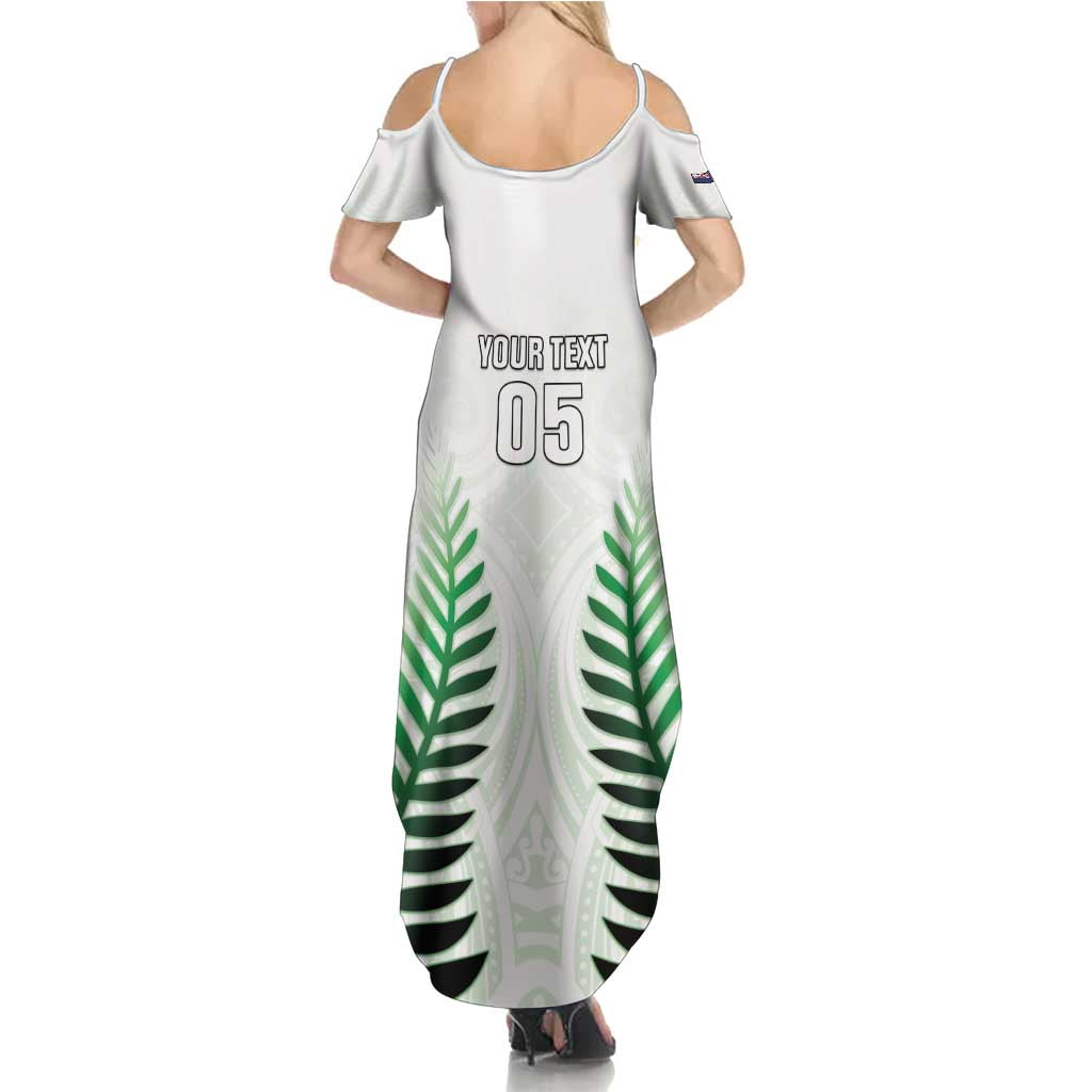 Custom New Zealand Fern Football Summer Maxi Dress Simple Style LT05 - Polynesian Pride