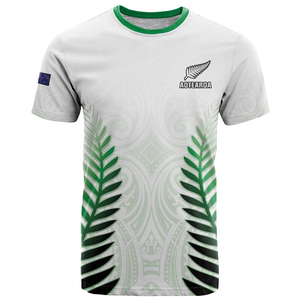 Custom New Zealand Fern Football T Shirt Simple Style LT05 White - Polynesian Pride