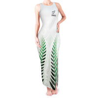 Custom New Zealand Fern Football Tank Maxi Dress Simple Style LT05 Women White - Polynesian Pride