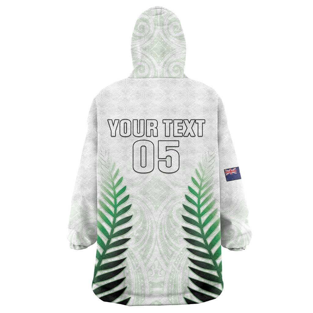 Custom New Zealand Fern Football Wearable Blanket Hoodie Simple Style LT05 - Polynesian Pride
