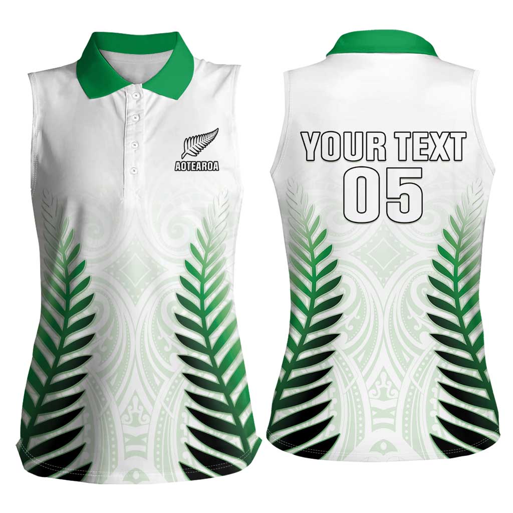 Custom New Zealand Fern Football Women Sleeveless Polo Shirt Simple Style LT05 - Polynesian Pride