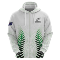 Custom New Zealand Fern Football Zip Hoodie Simple Style LT05 - Polynesian Pride