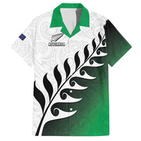 Custom New Zealand Football Family Matching Long Sleeve Bodycon Dress and Hawaiian Shirt Go Aotearoa LT05 Dad's Shirt - Short Sleeve Green - Polynesian Pride