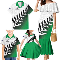 Custom New Zealand Football Family Matching Mermaid Dress and Hawaiian Shirt Go Aotearoa LT05 - Polynesian Pride