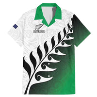 Custom New Zealand Football Family Matching Mermaid Dress and Hawaiian Shirt Go Aotearoa LT05 Dad's Shirt - Short Sleeve Green - Polynesian Pride