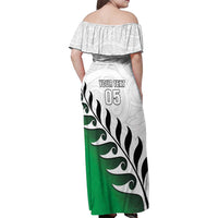 Custom New Zealand Football Family Matching Off Shoulder Maxi Dress and Hawaiian Shirt Go Aotearoa LT05 - Polynesian Pride
