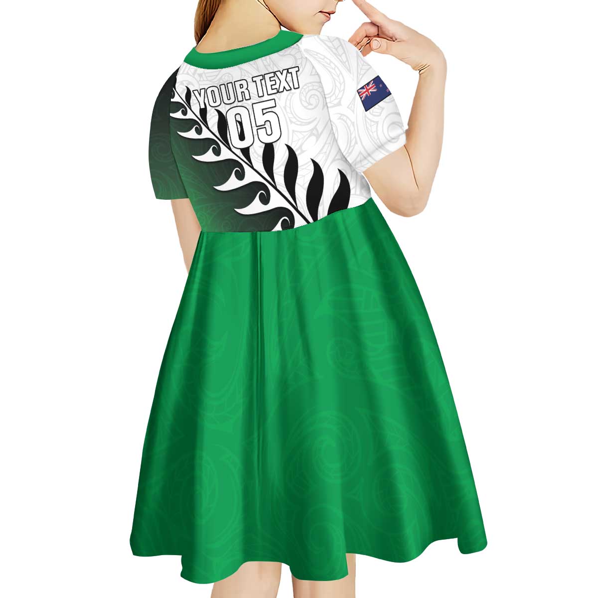 Custom New Zealand Football Kid Short Sleeve Dress Go Aotearoa LT05 - Polynesian Pride