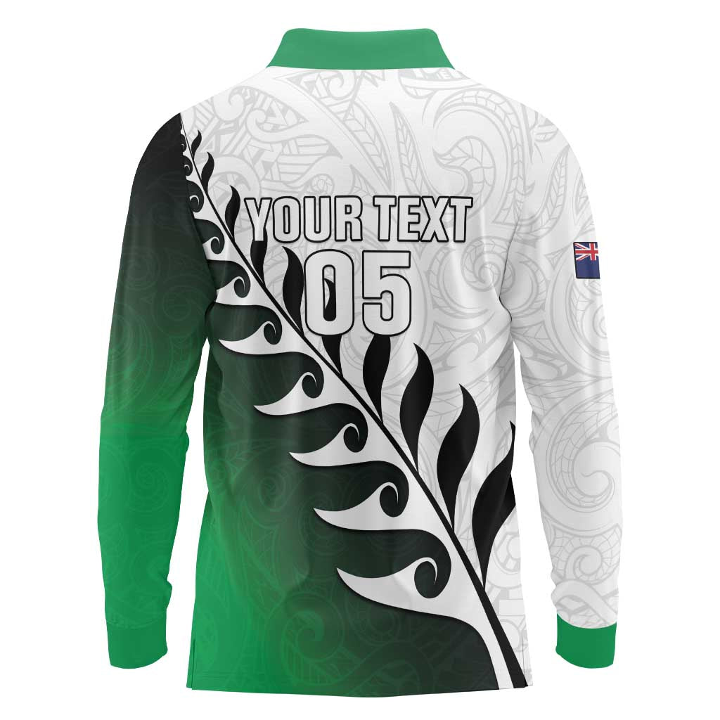 Custom New Zealand Football Long Sleeve Polo Shirt Go Aotearoa LT05 - Polynesian Pride
