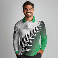Custom New Zealand Football Long Sleeve Polo Shirt Go Aotearoa LT05 - Polynesian Pride