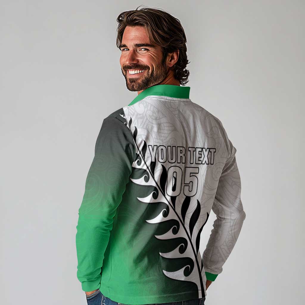 Custom New Zealand Football Long Sleeve Polo Shirt Go Aotearoa LT05 - Polynesian Pride