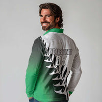 Custom New Zealand Football Long Sleeve Polo Shirt Go Aotearoa LT05 - Polynesian Pride