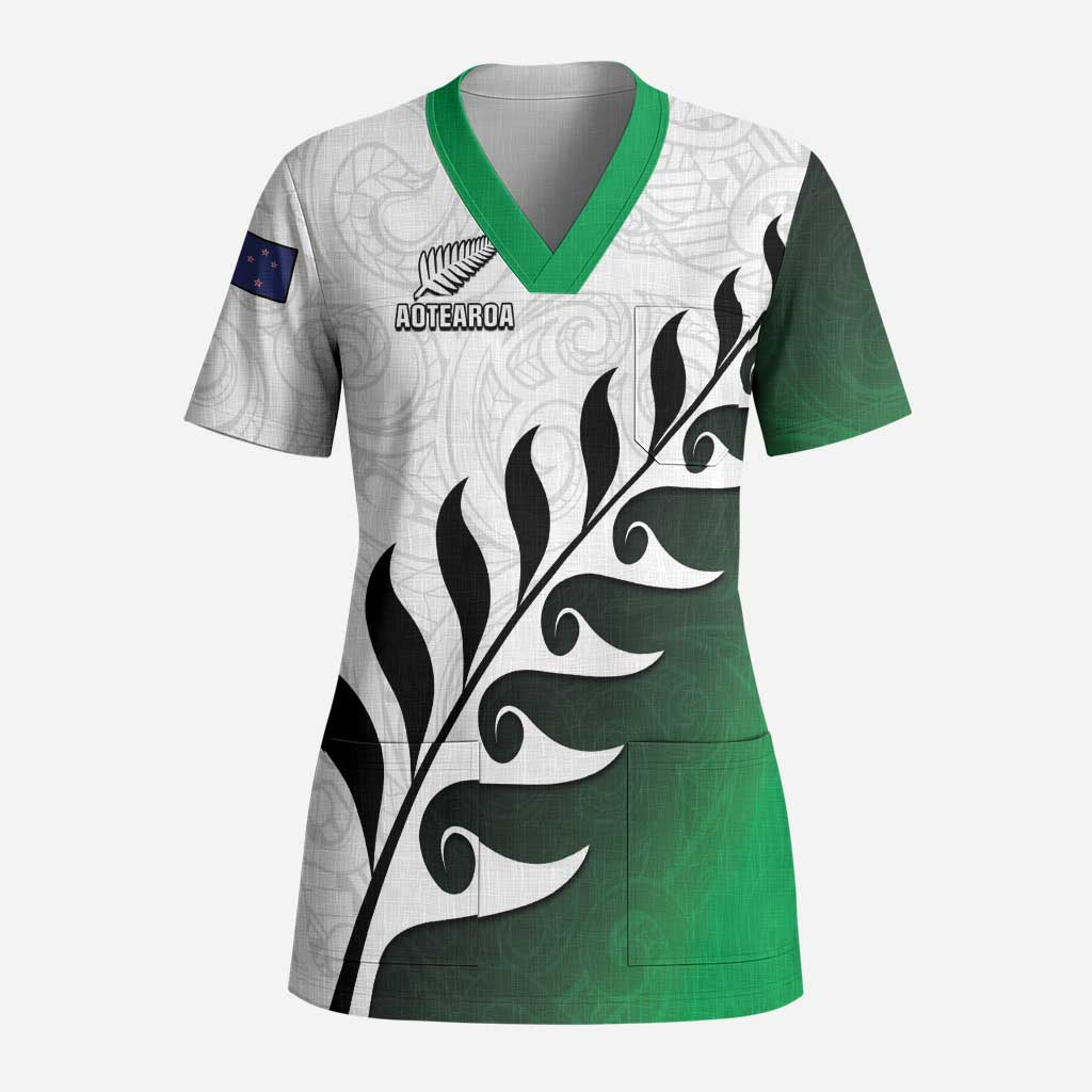 Custom New Zealand Football Scrub Top Go Aotearoa LT05 Adult Green - Polynesian Pride
